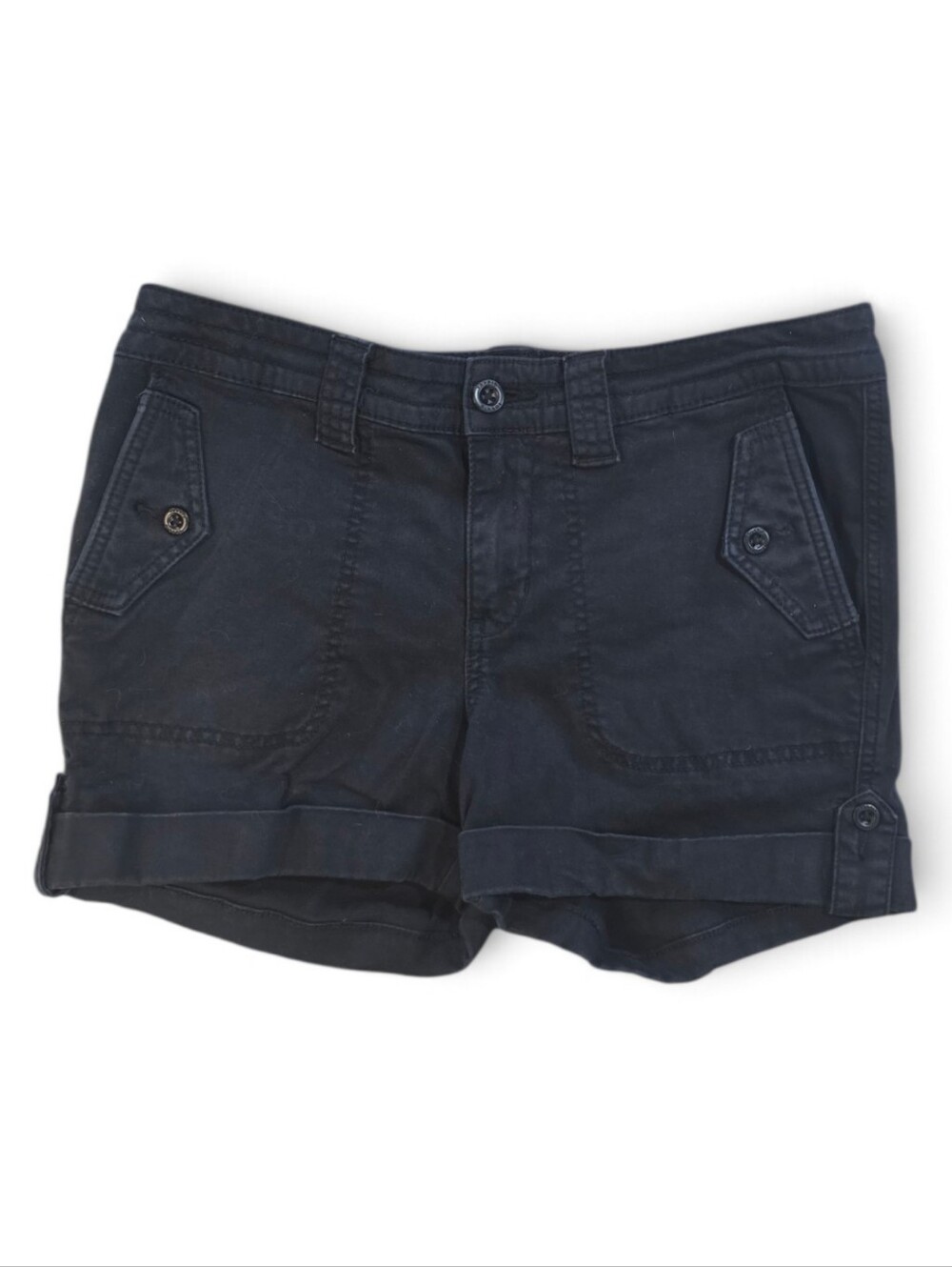 Women's Torrid Stretch Mid Rise Shorts Black 4 Pocket Cuffed